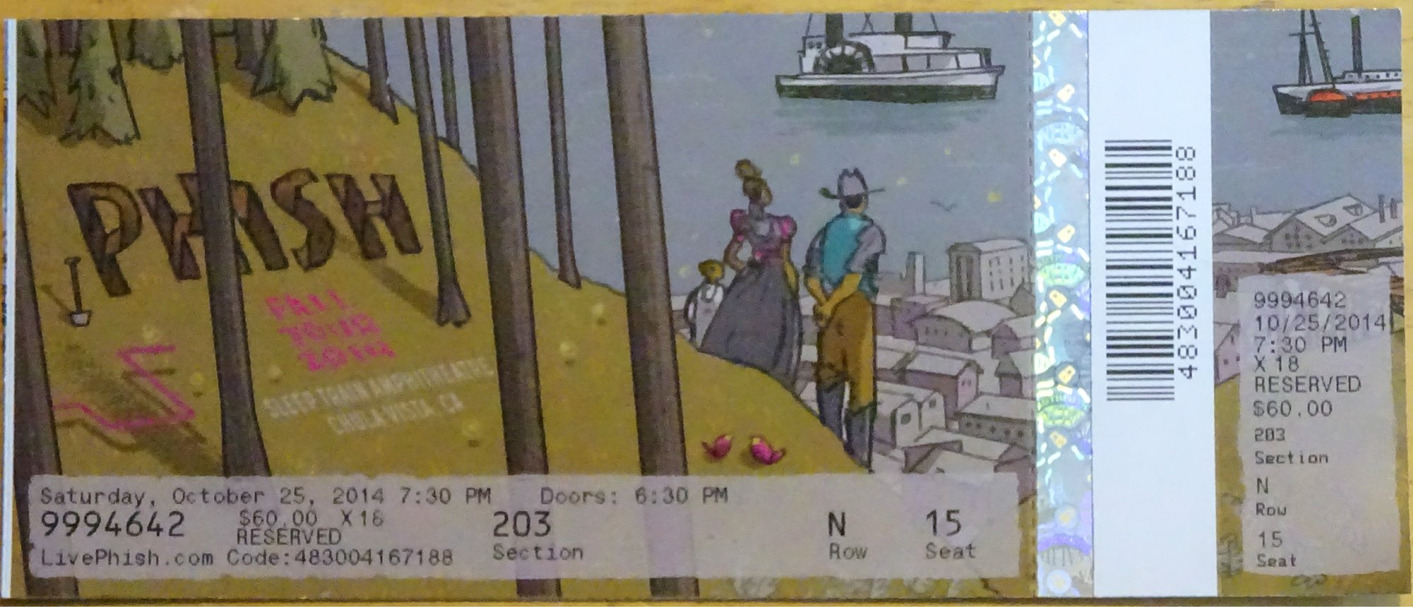 Ticket for 2014-10-25 at Sleep Train Amphitheatre