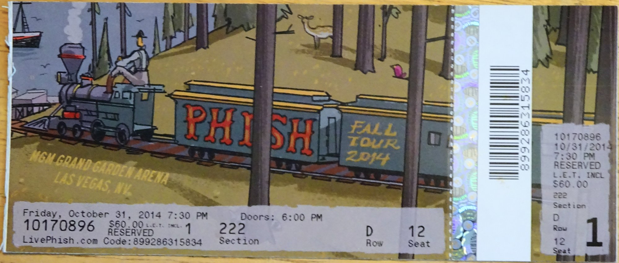 Ticket for 2014-10-31 at MGM Grand Garden Arena
