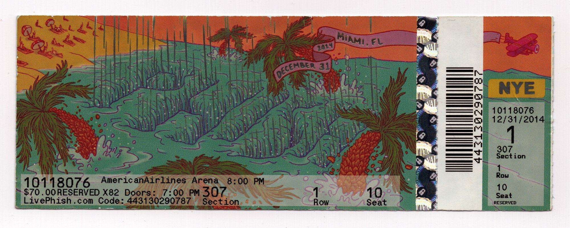 Ticket for 2014-12-31 at American Airlines Arena
