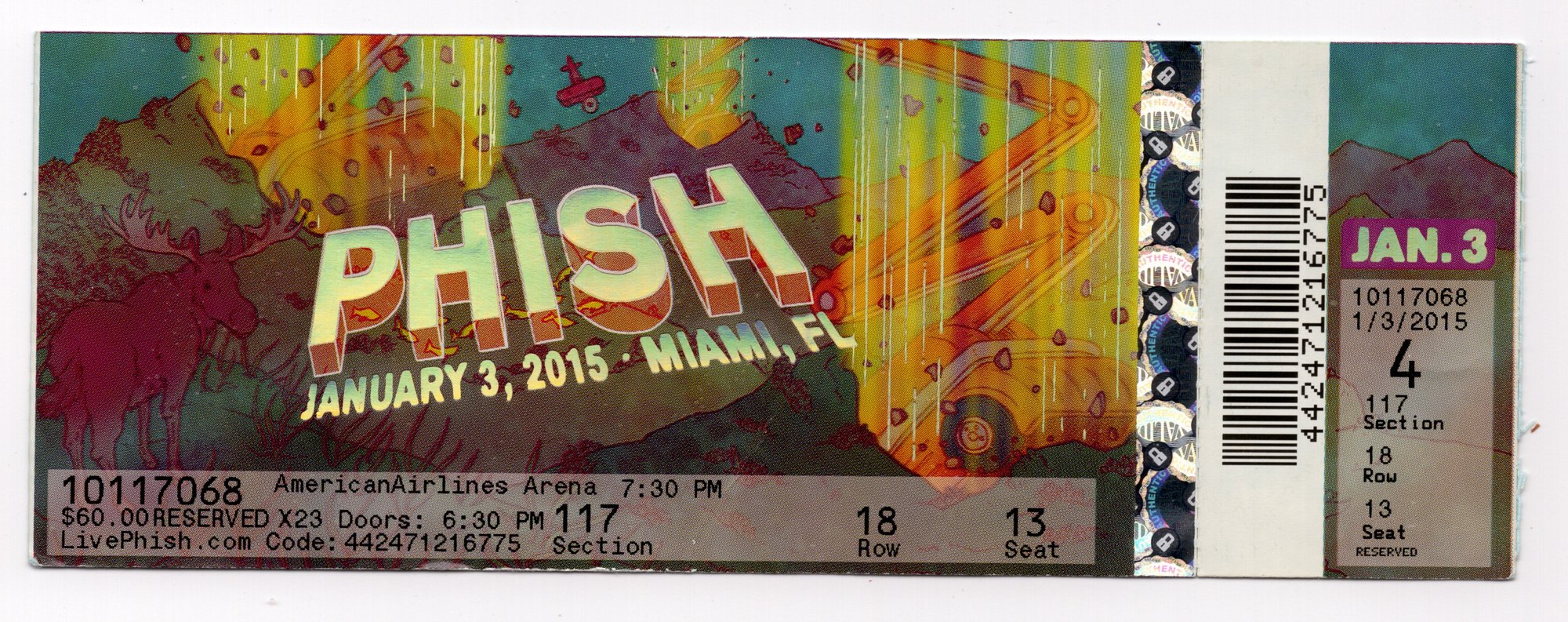 Ticket for 2015-01-03 at American Airlines Arena