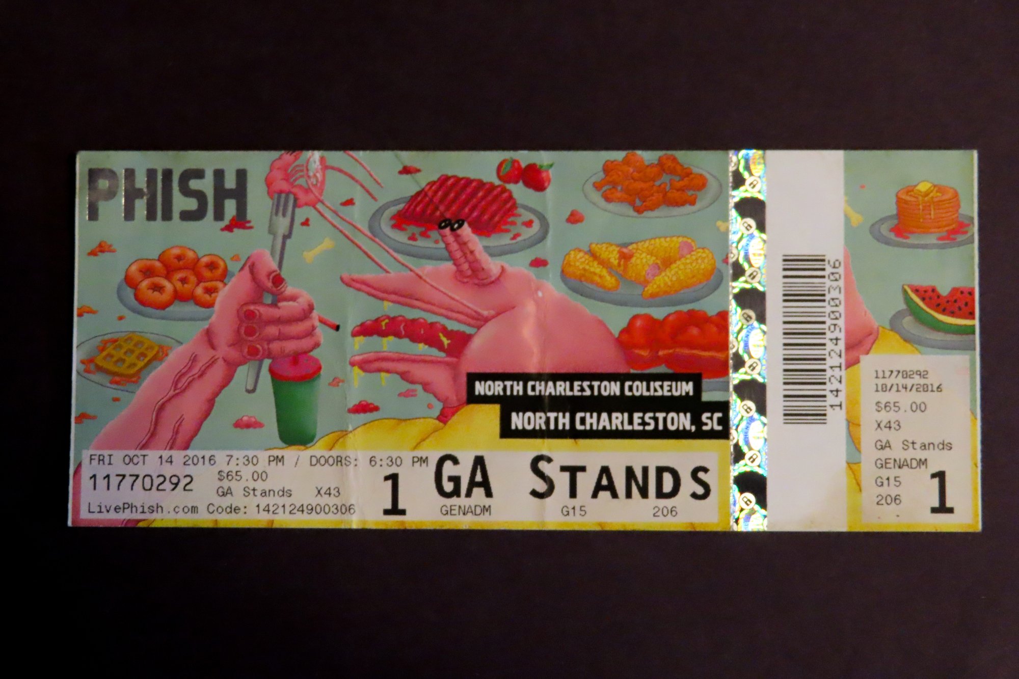 Ticket for 2016-10-14 at North Charleston Coliseum