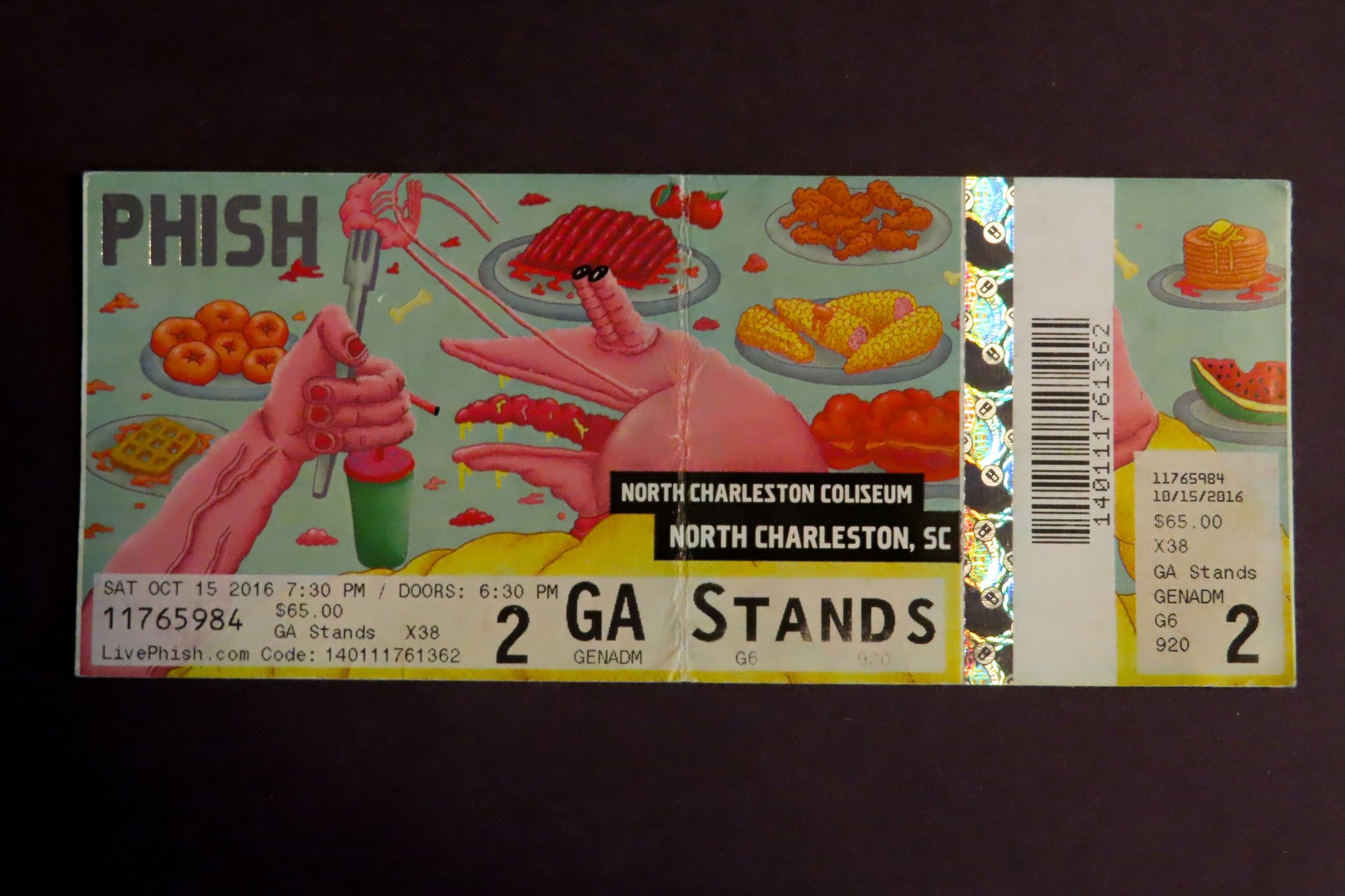 Ticket for 2016-10-15 at North Charleston Coliseum
