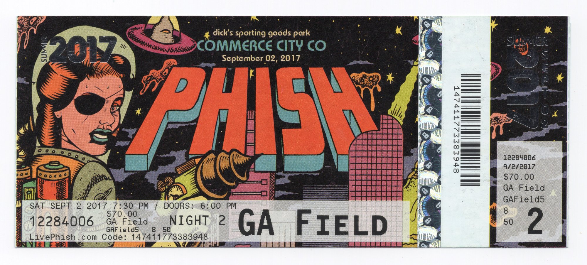 Ticket for 2017-09-02 at Dick's Sporting Goods Park