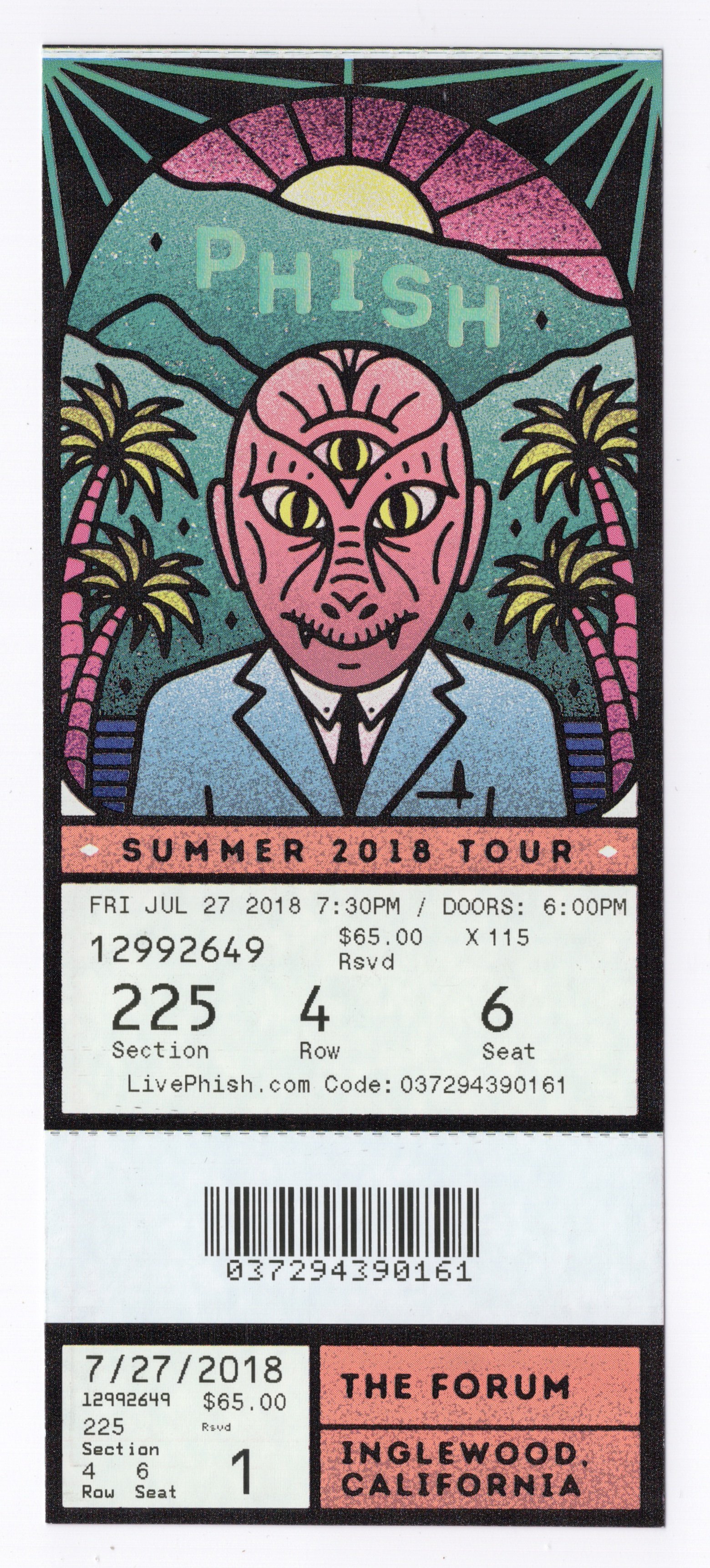 Ticket for 2018-07-27 at The Forum