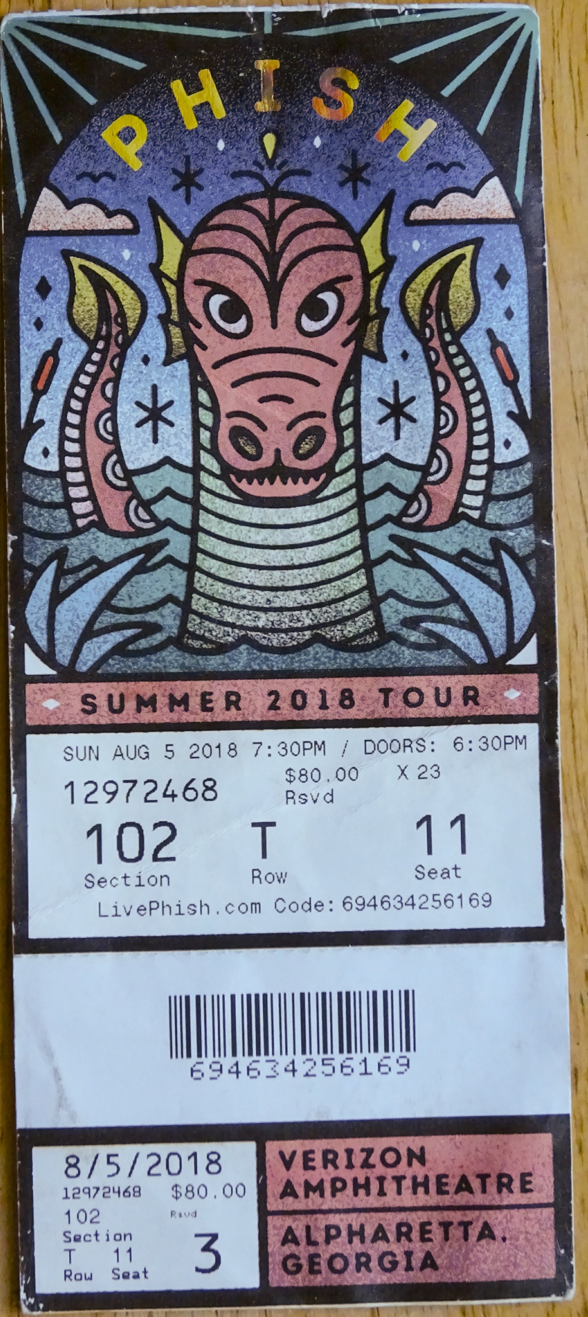 Ticket for 2018-08-05 at Verizon Wireless Amphitheatre at Encore Park