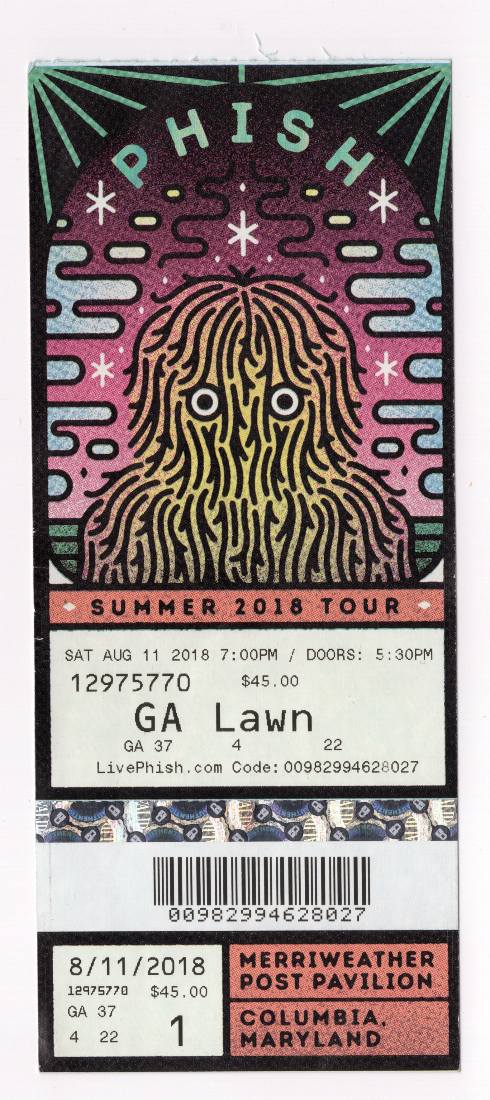 Ticket for 2018-08-11 at Merriweather Post Pavilion