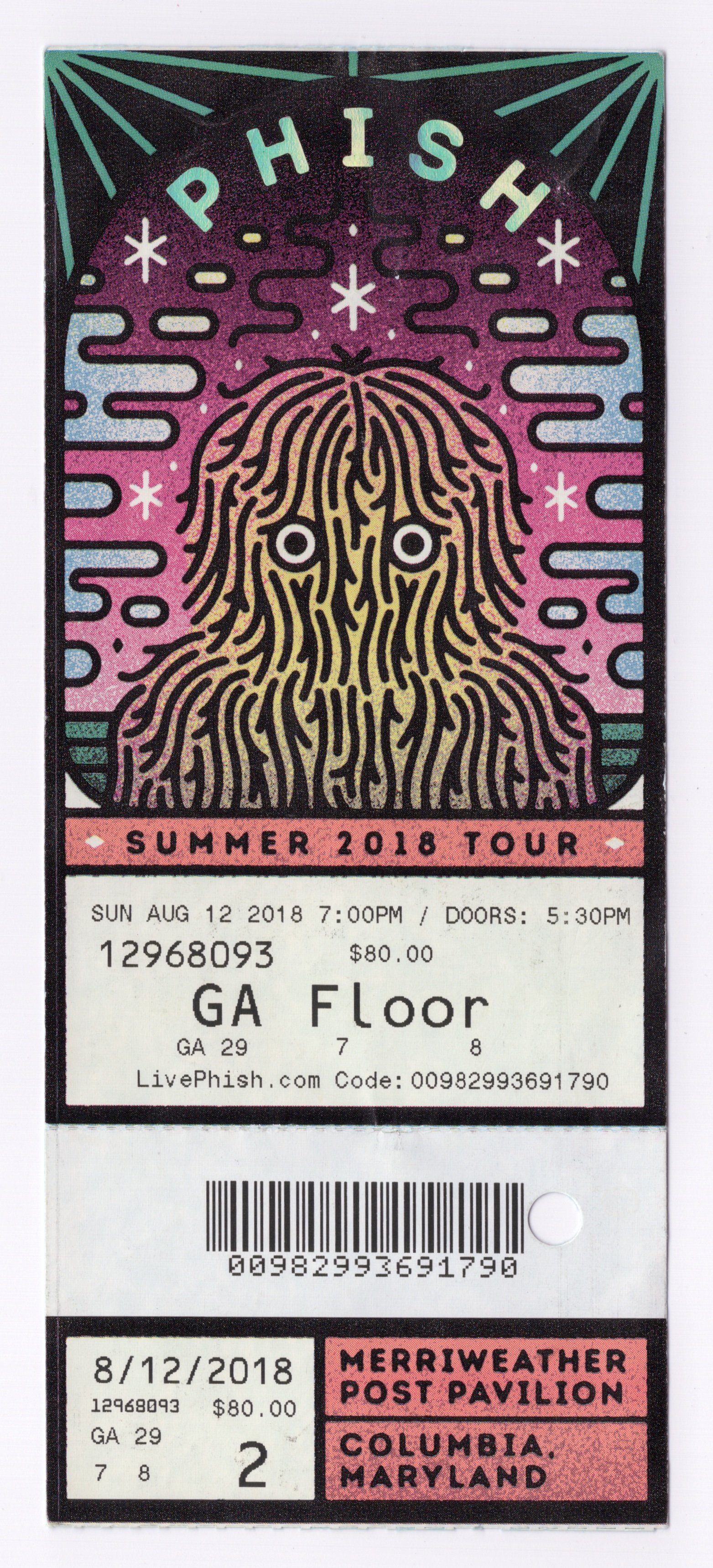 Ticket for 2018-08-12 at Merriweather Post Pavilion