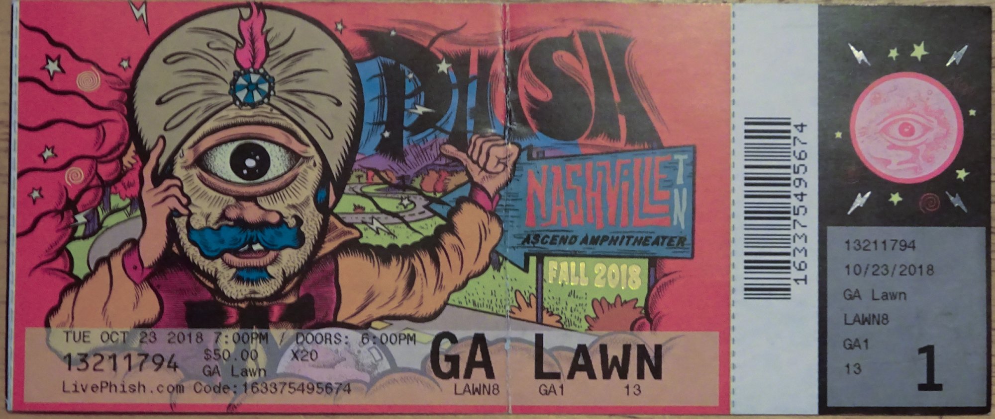 Ticket for 2018-10-23 at Ascend Amphitheater