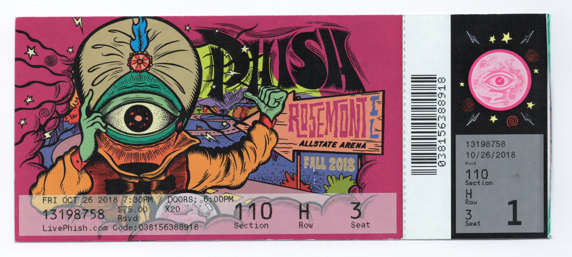 Ticket for 2018-10-26 at Allstate Arena