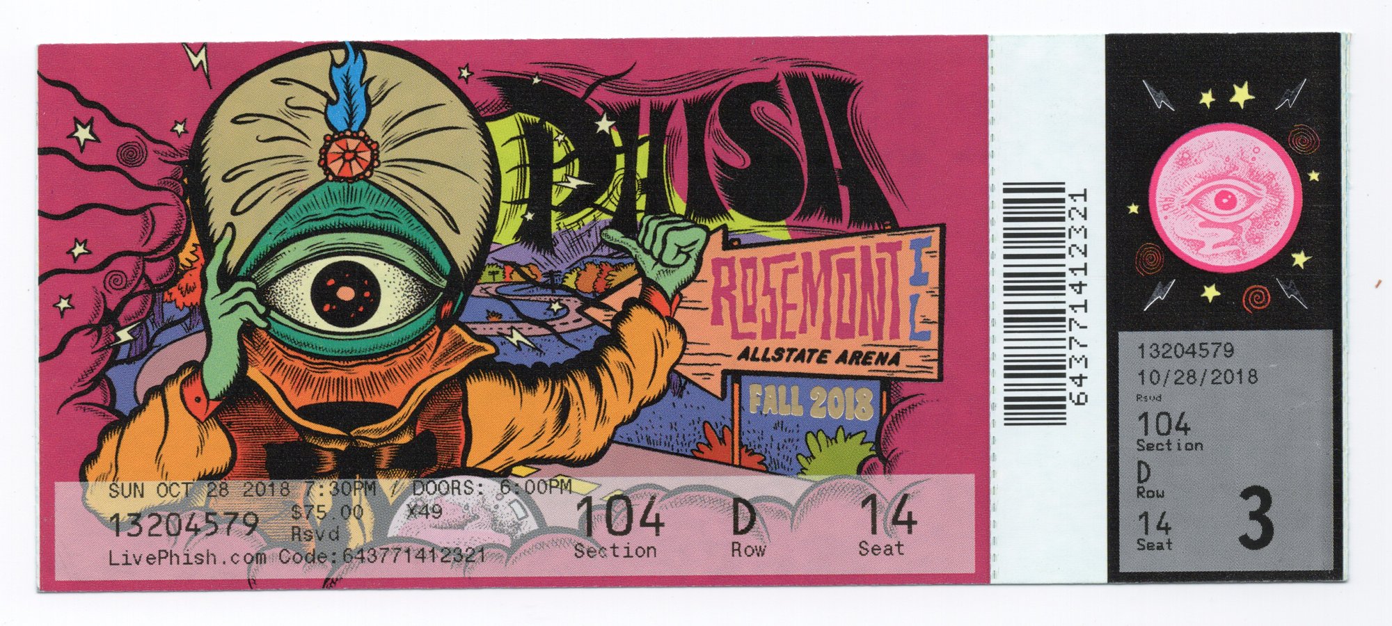 Ticket for 2018-10-28 at Allstate Arena