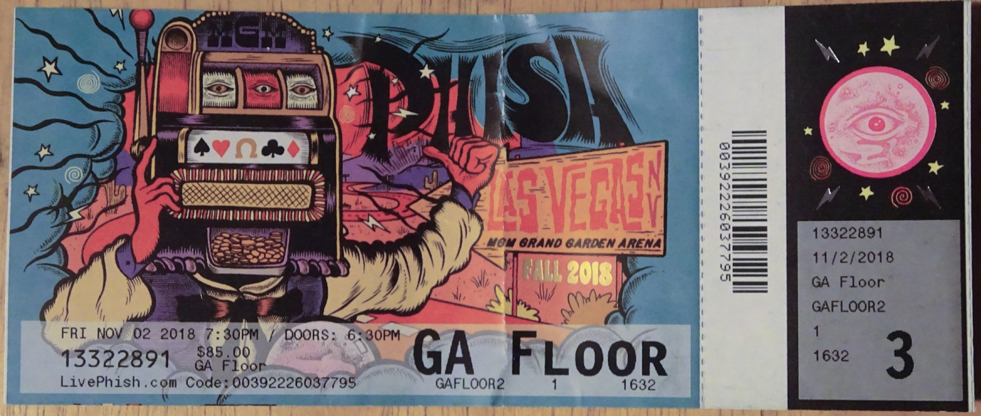 Ticket for 2018-11-02 at MGM Grand Garden Arena