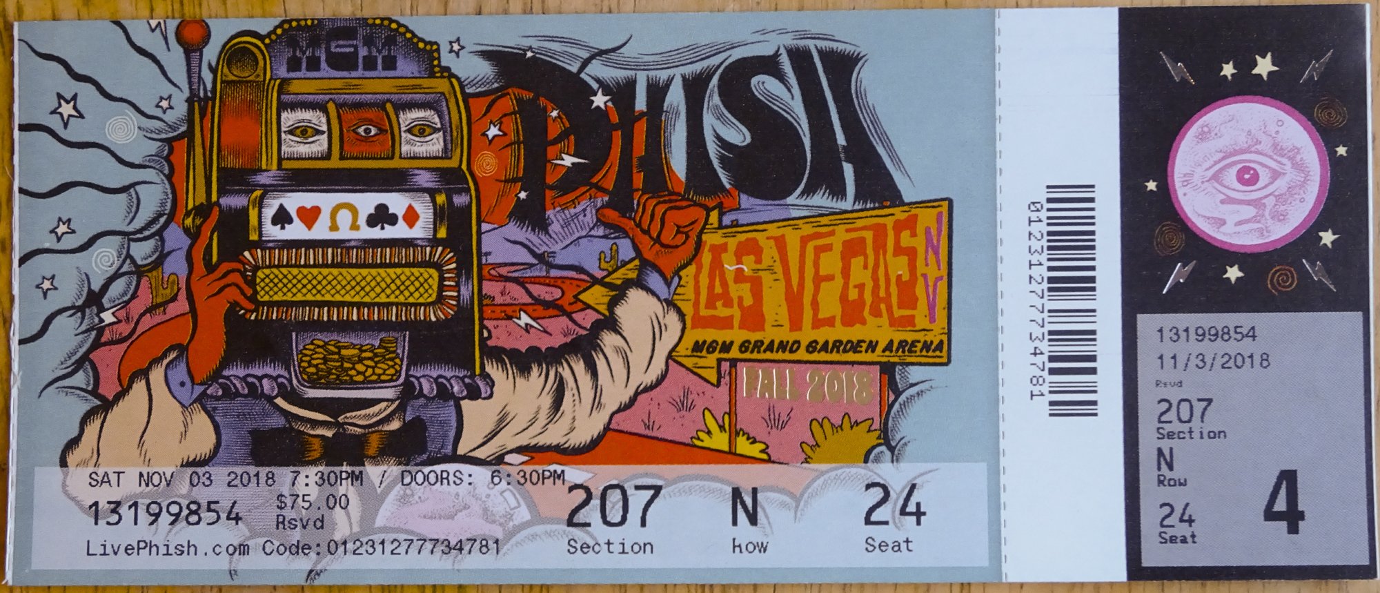 Ticket for 2018-11-03 at MGM Grand Garden Arena