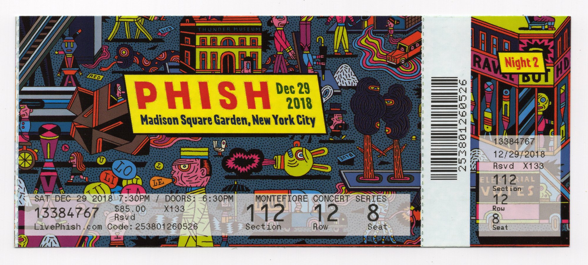 Ticket for 2018-12-29 at Madison Square Garden