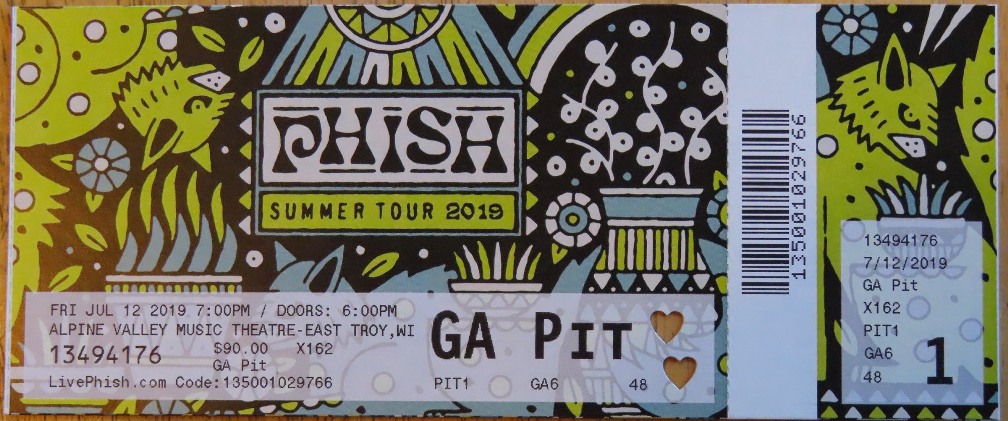 Ticket for 2019-07-12 at Alpine Valley