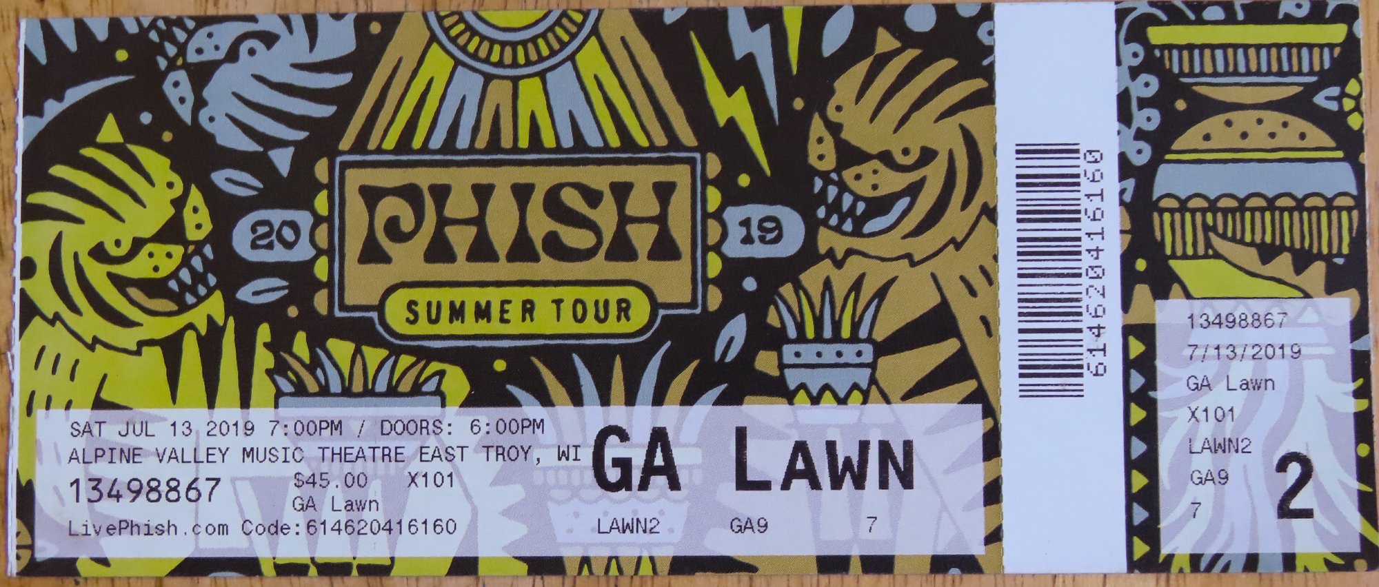 Ticket for 2019-07-13 at Alpine Valley