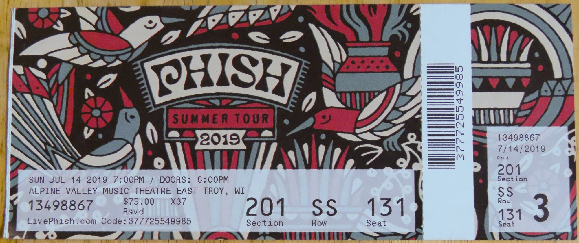 Ticket for 2019-07-14 at Alpine Valley