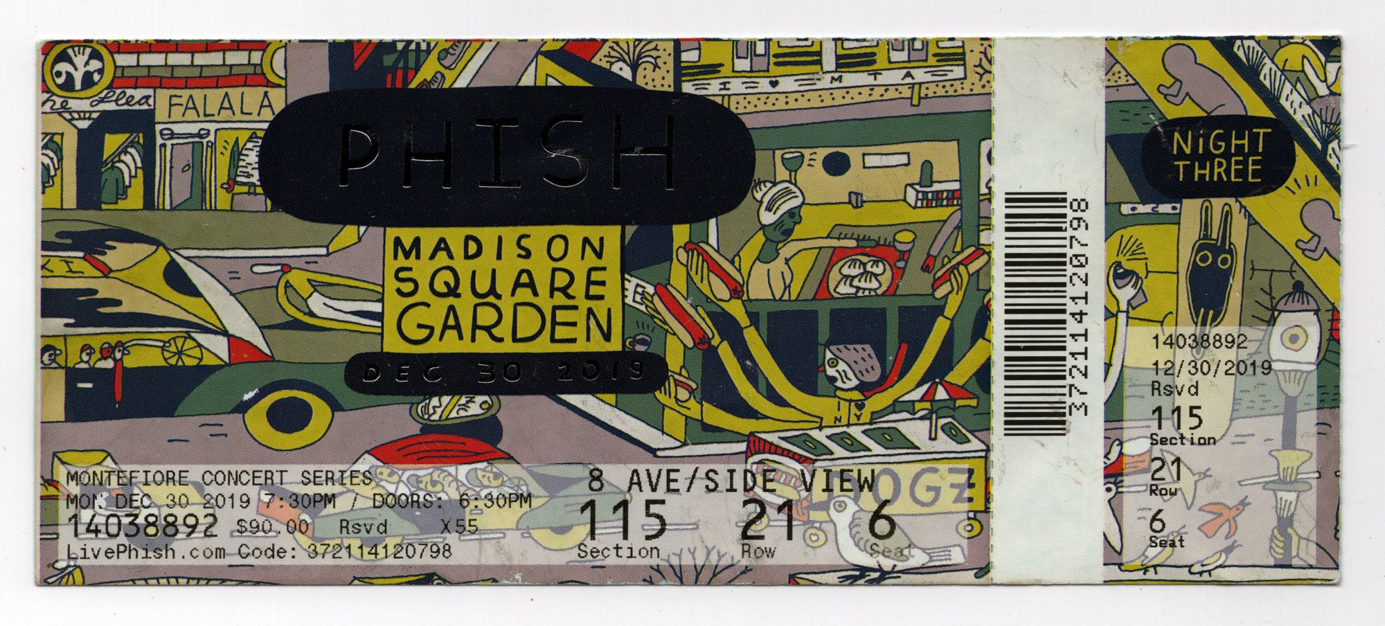 Ticket for 2019-12-30 at Madison Square Garden