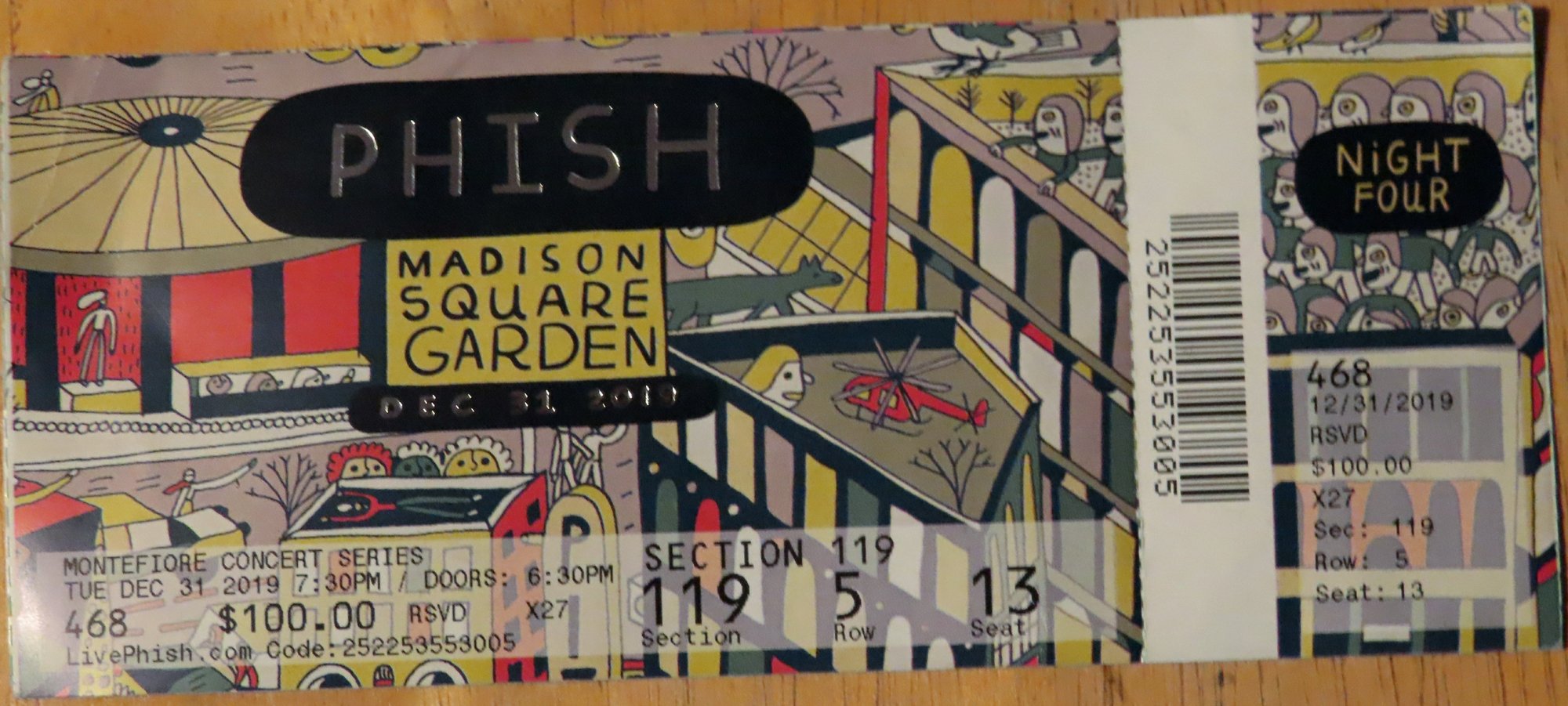 Ticket for 2019-12-31 at Madison Square Garden
