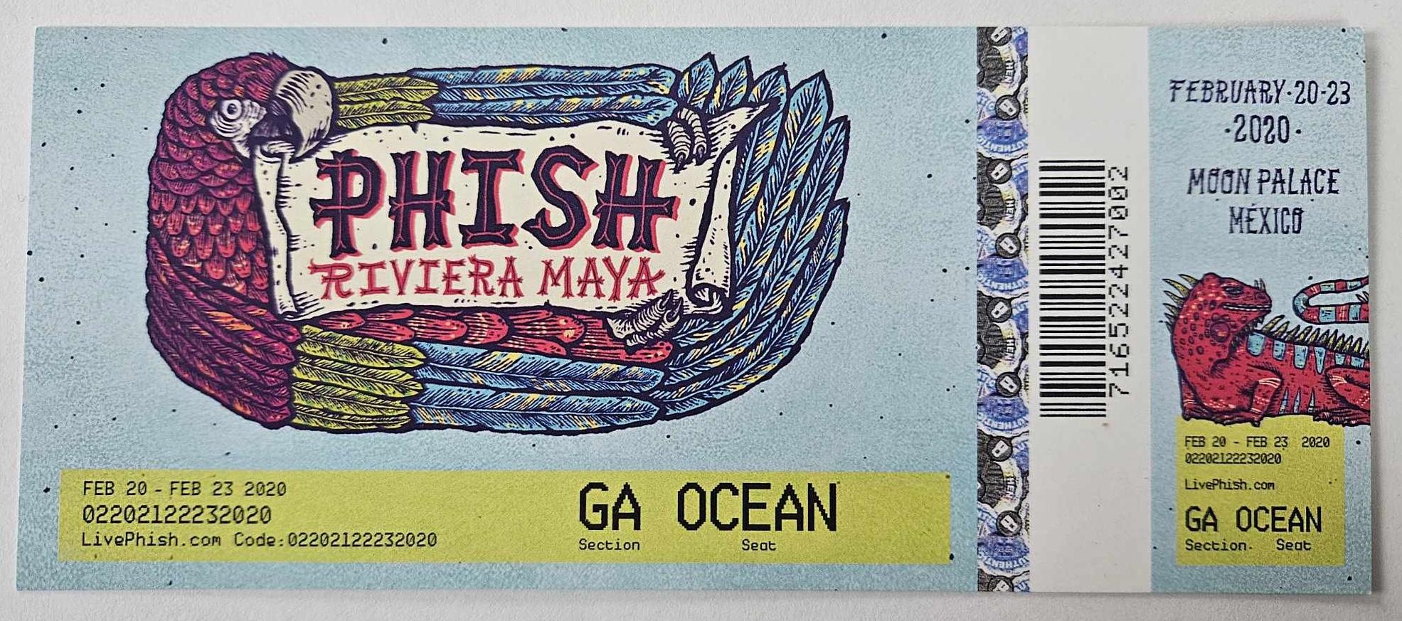 Ticket for 2020-02-22 at Moon Palace