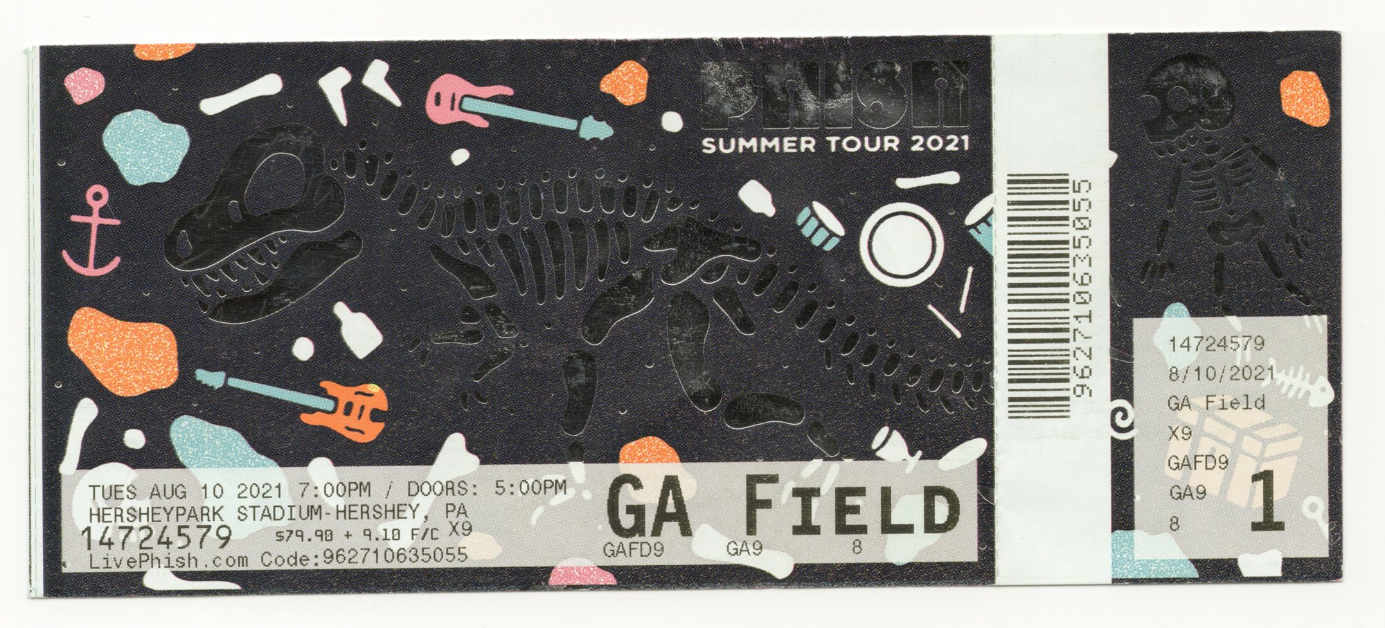 Ticket for 2021-08-10 at Hersheypark Stadium