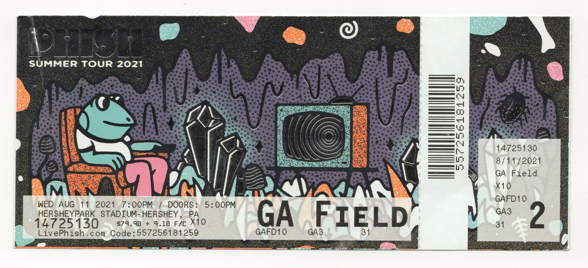 Ticket for 2021-08-11 at Hersheypark Stadium