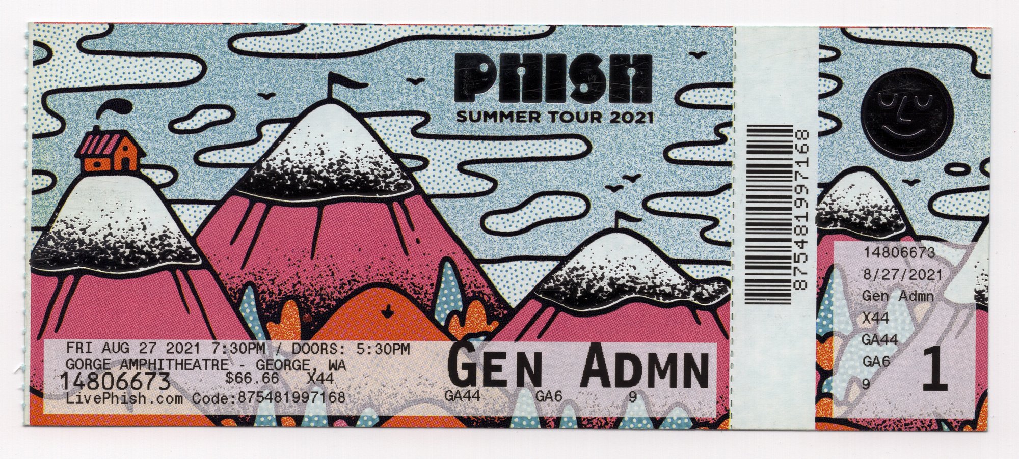 Ticket for 2021-08-27 at Gorge Amphitheatre