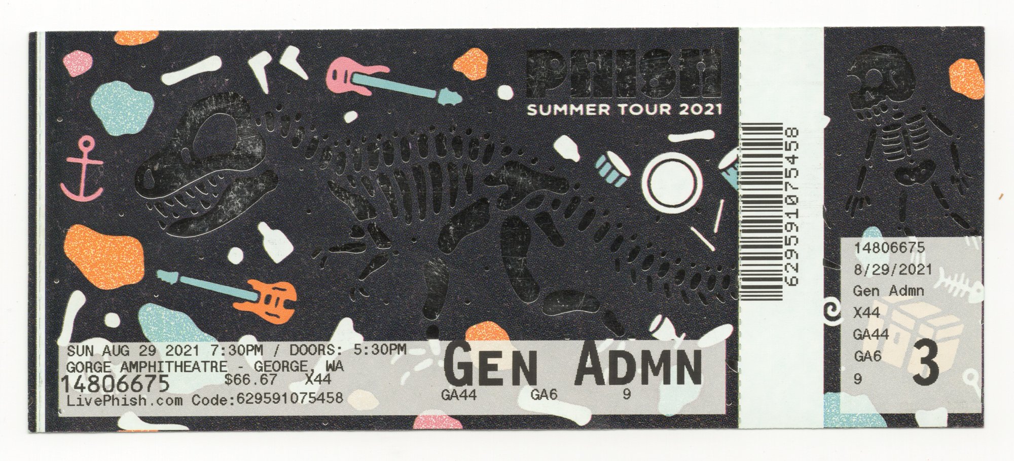 Ticket for 2021-08-29 at Gorge Amphitheatre