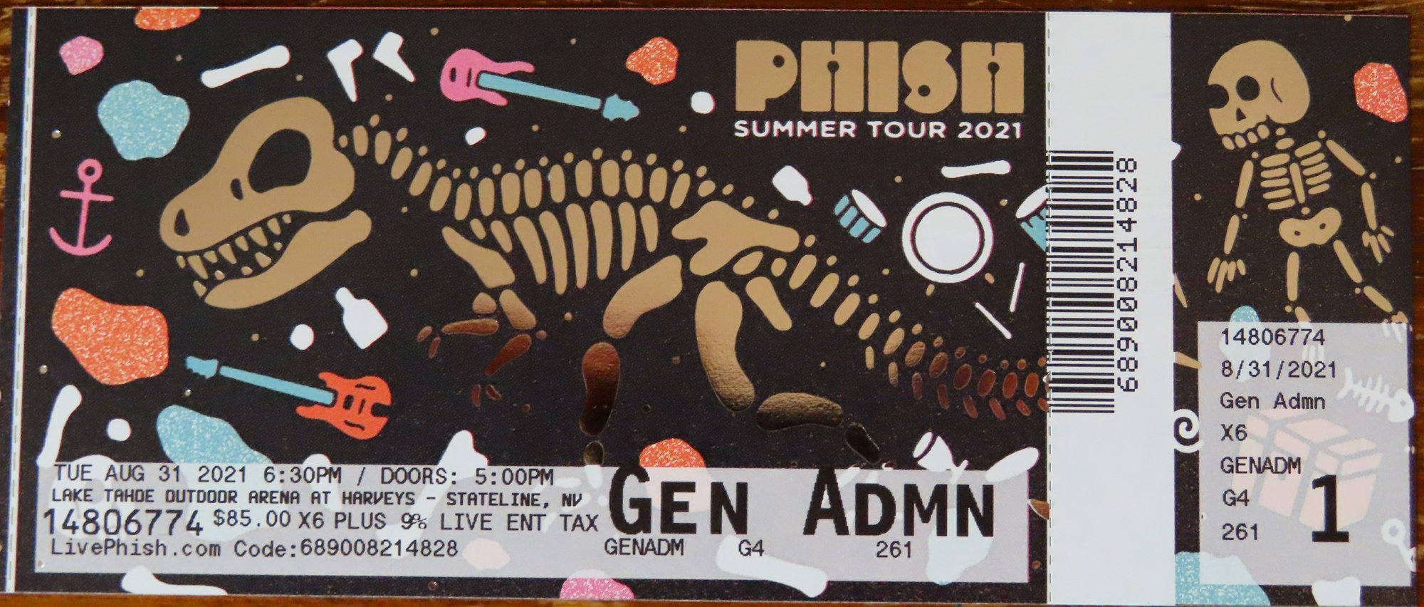 Ticket for 2021-08-31 at Shoreline Amphitheatre