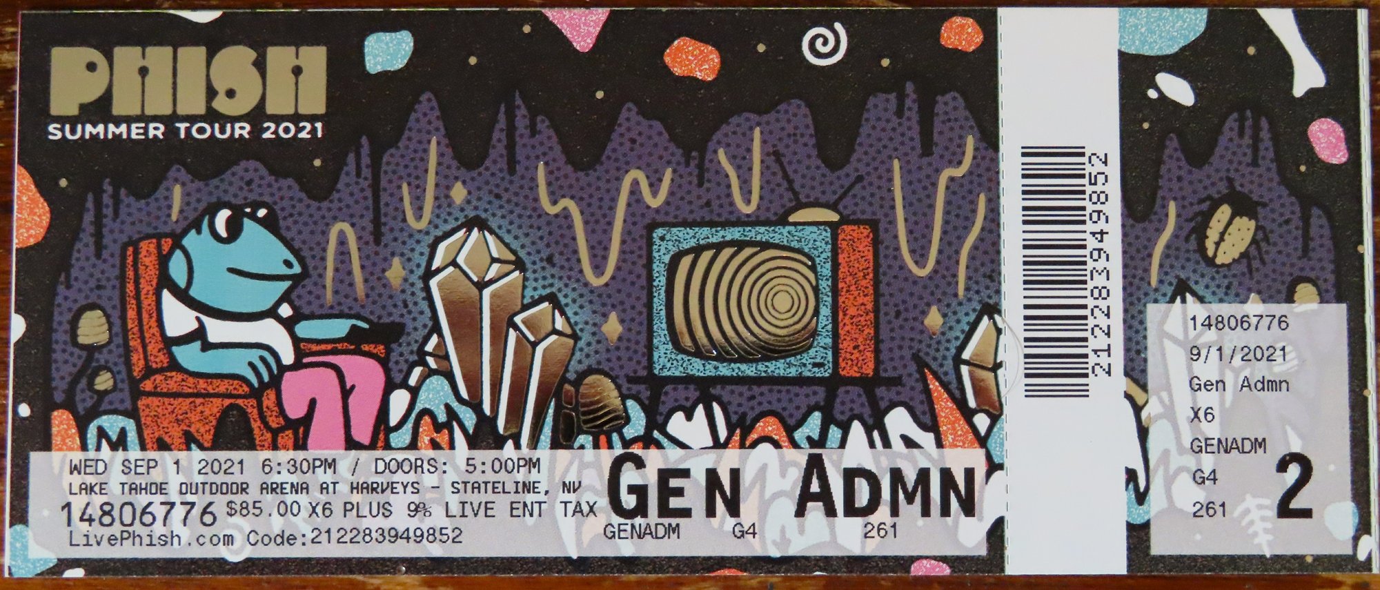 Ticket for 2021-09-01 at Shoreline Amphitheatre