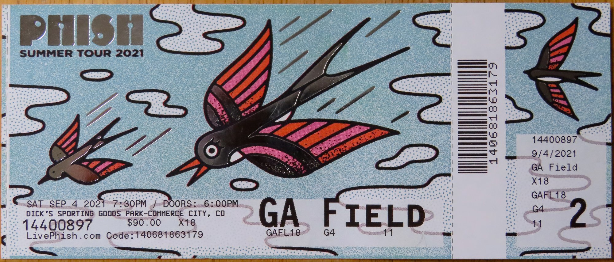 Ticket for 2021-09-04 at Dick's Sporting Goods Park