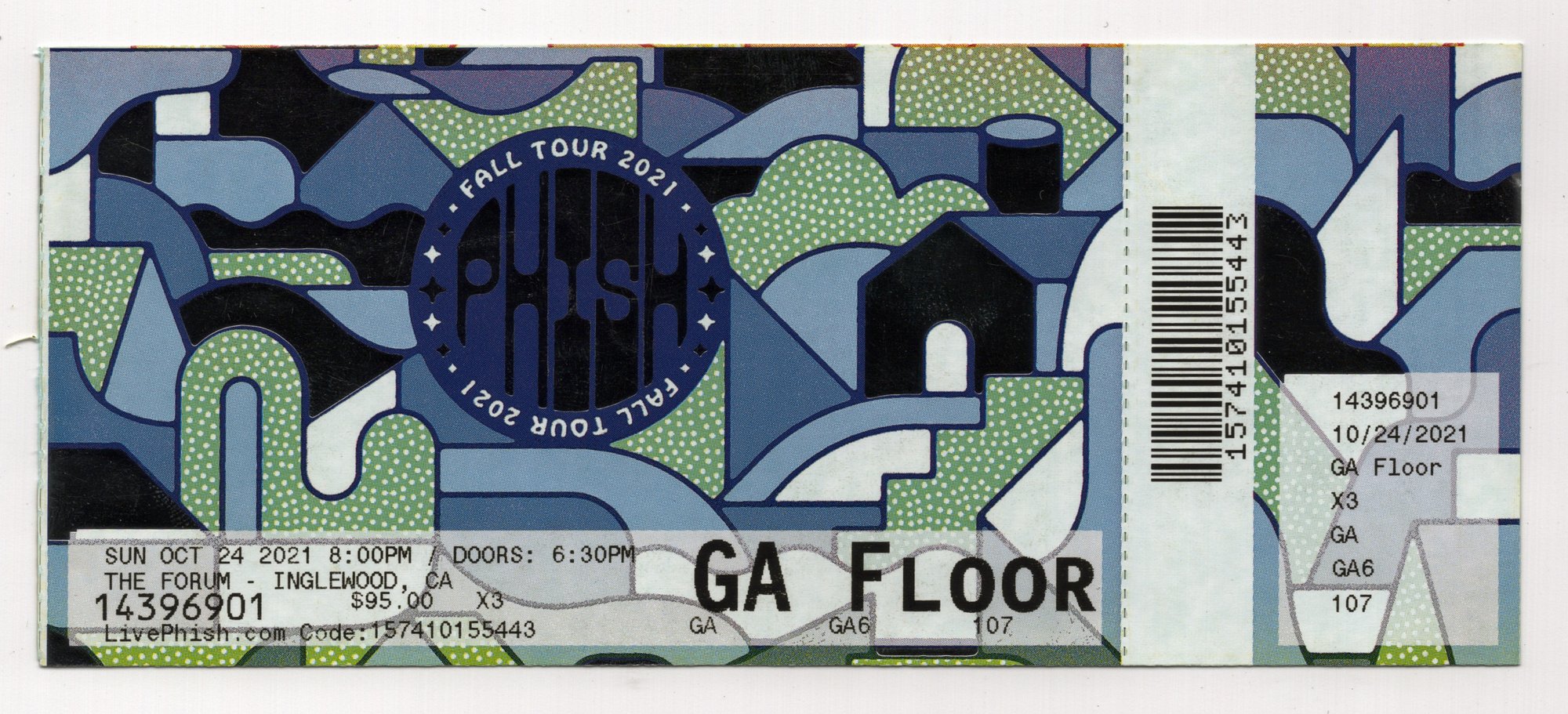 Ticket for 2021-10-24 at The Forum