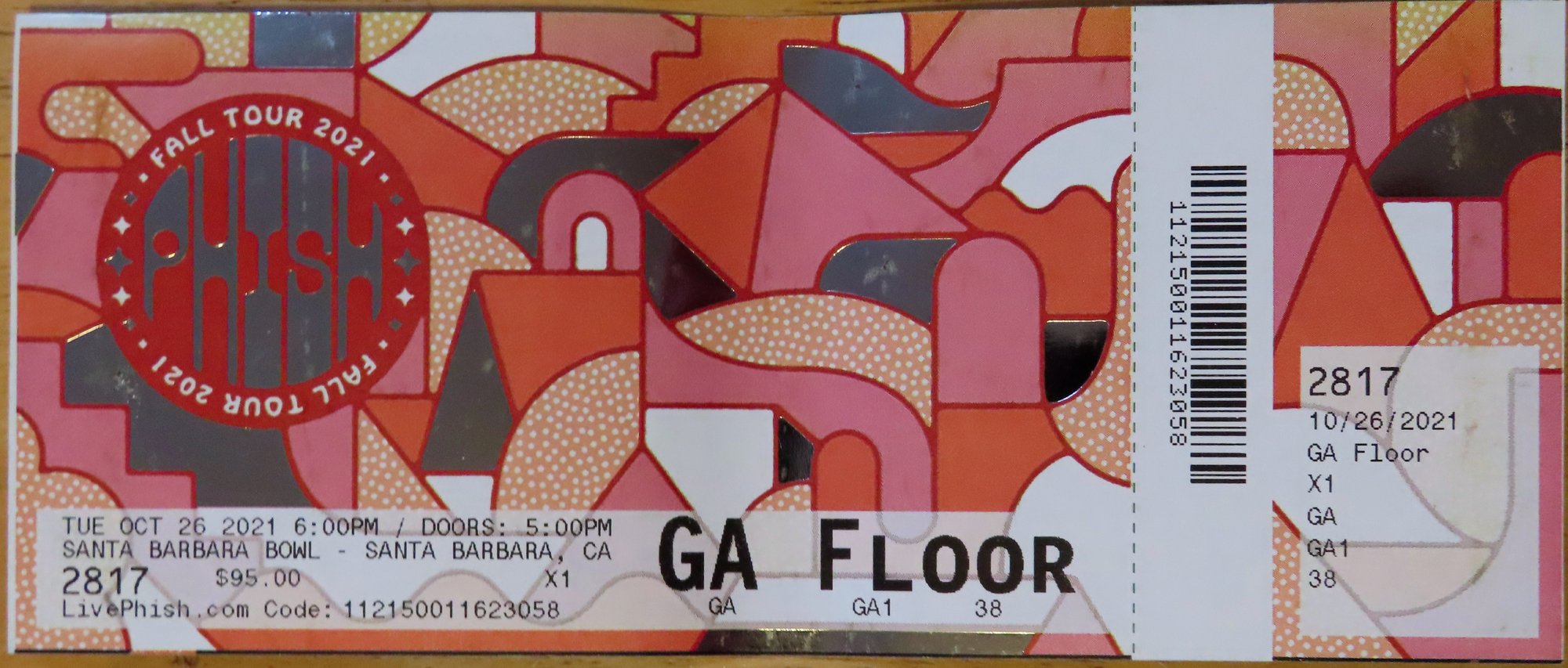 Ticket for 2021-10-26 at Santa Barbara Bowl