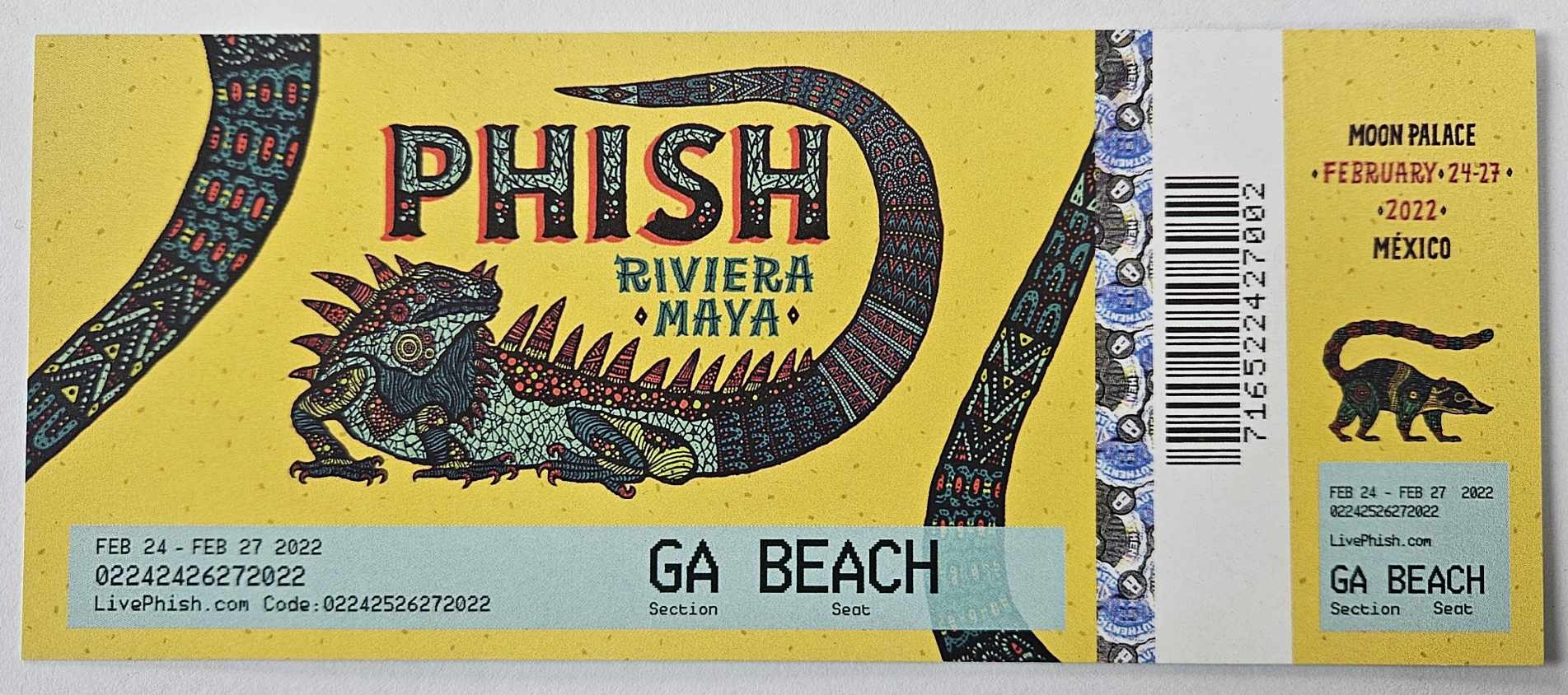 Ticket for 2022-02-27 at Moon Palace
